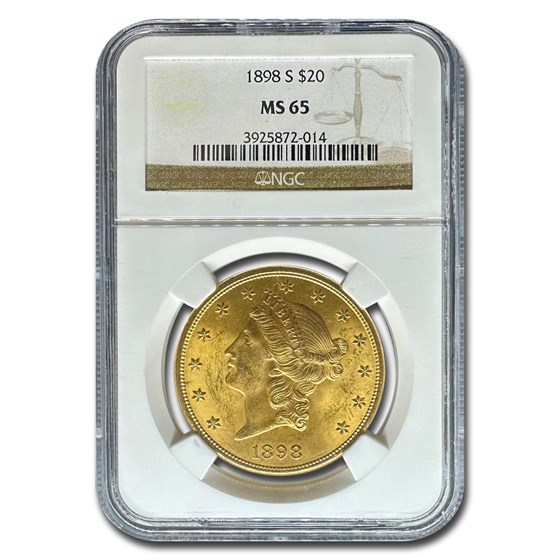 1898-S $20 Liberty Gold Double Eagle MS-65 NGC 1898-S $20 Liberty Gold Double Eagle MS-65 NGC